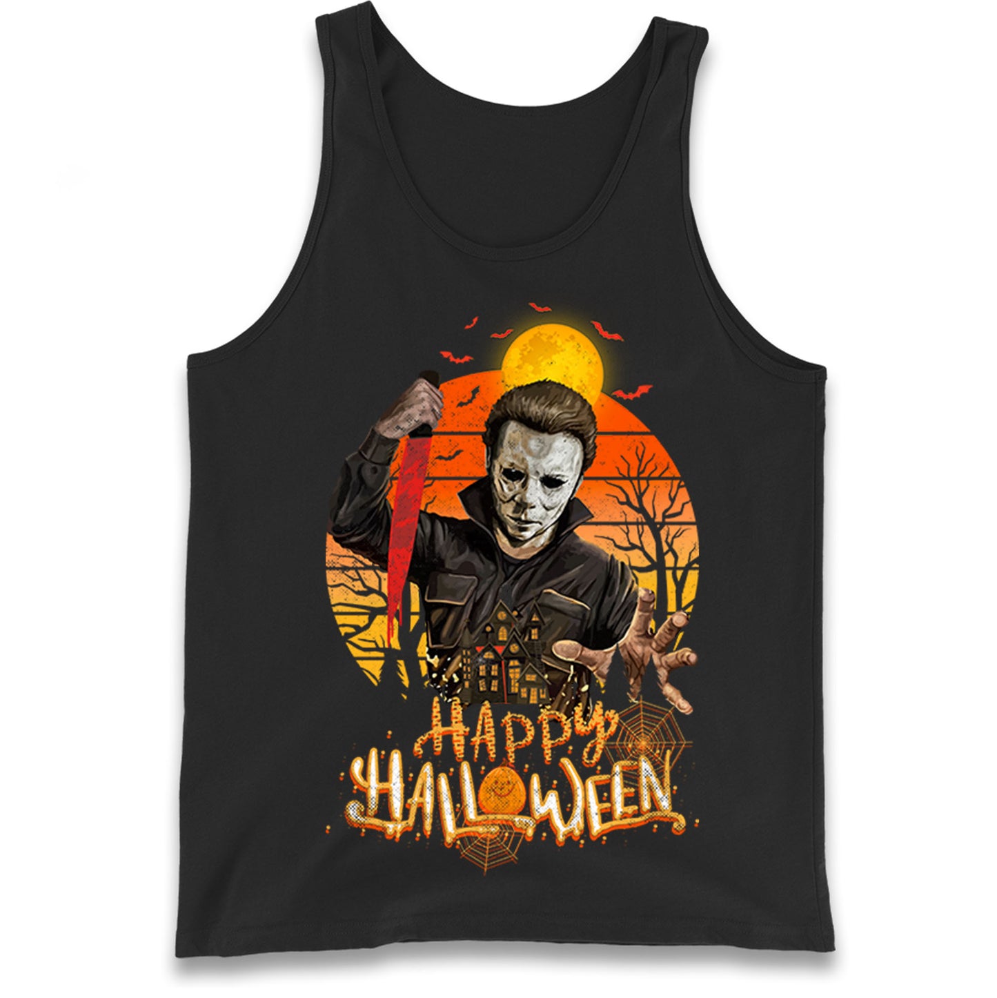 Michael Myers Happy Halloween Tank Top