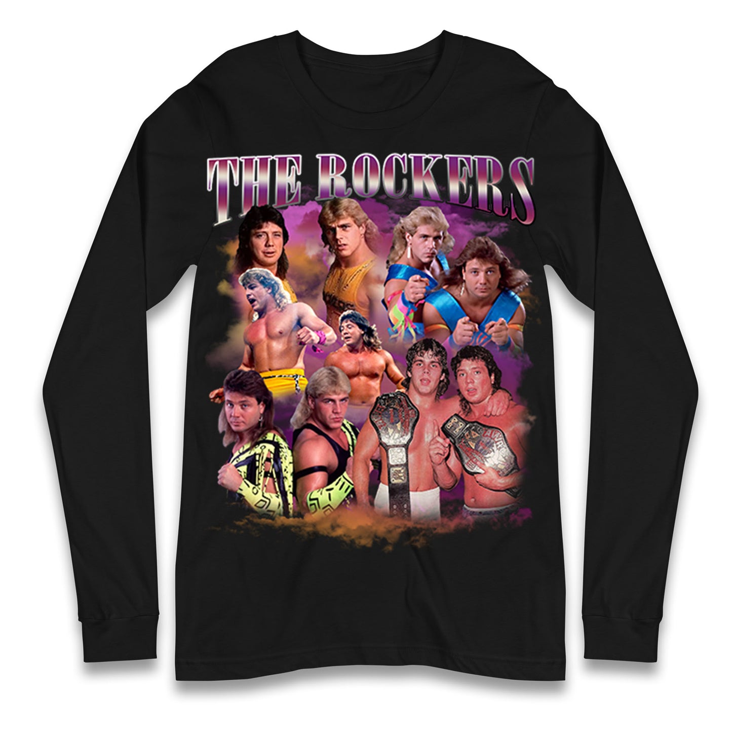 Retro The Rockers Bootleg Wrestling Long Sleeve T Shirt