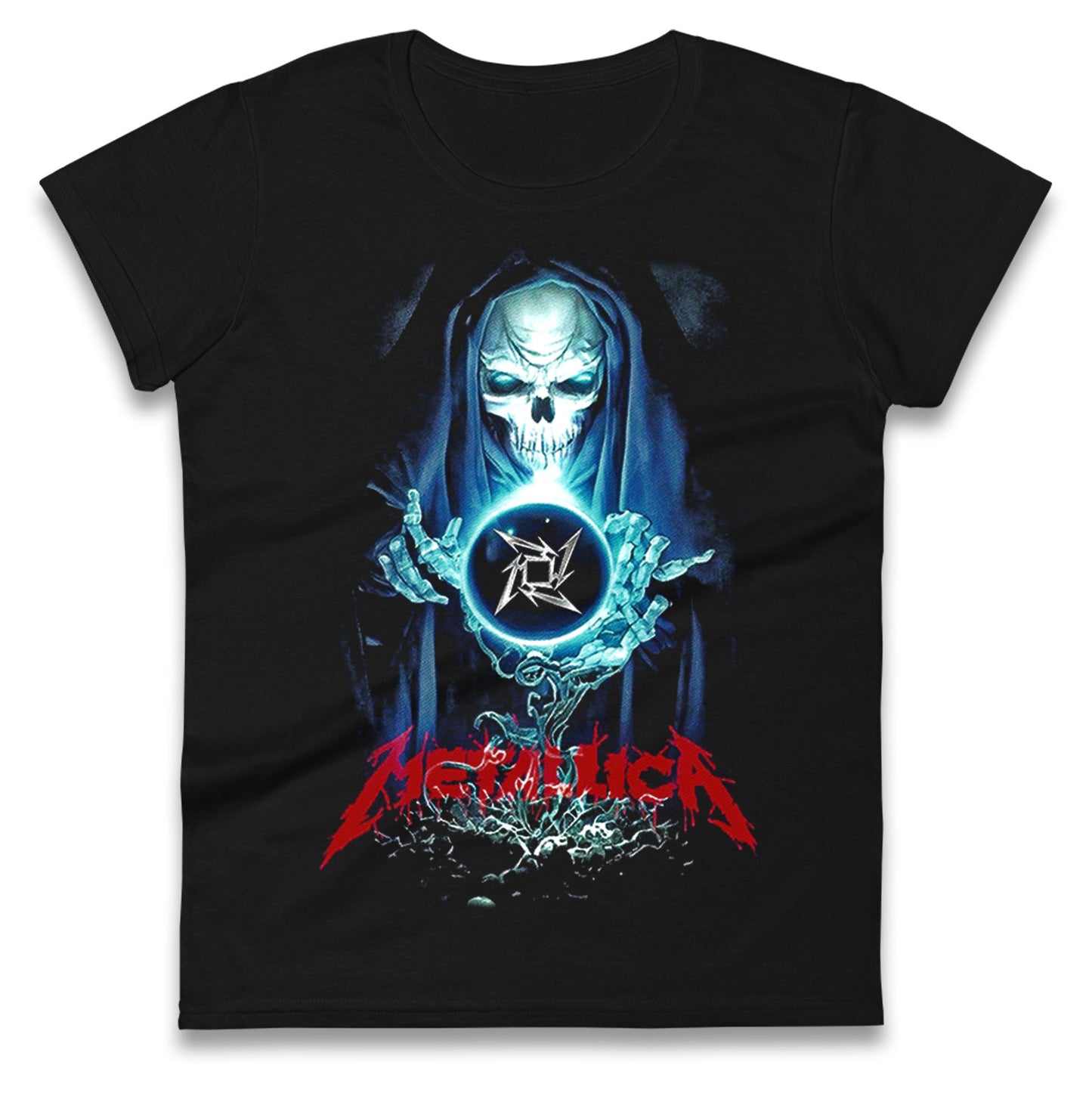 Metallica Skellington Sorcerer Ladies T Shirt