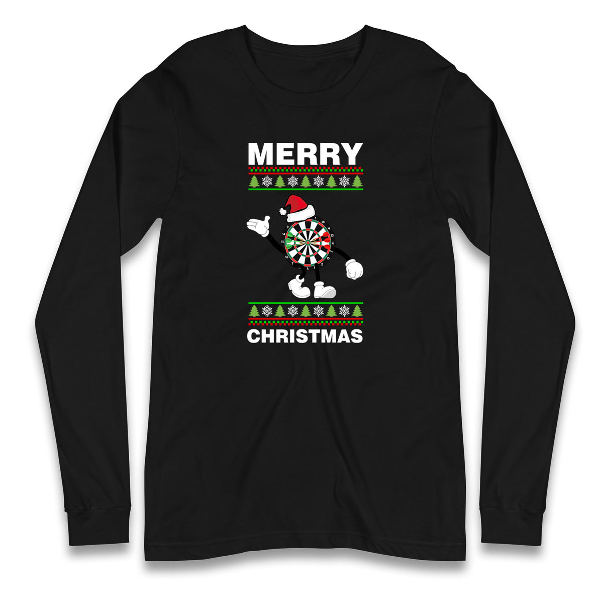 dartboard christmas santa costume long sleeve t shirt