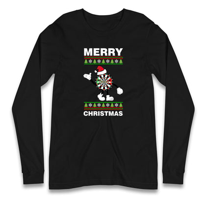 dartboard christmas santa costume long sleeve t shirt