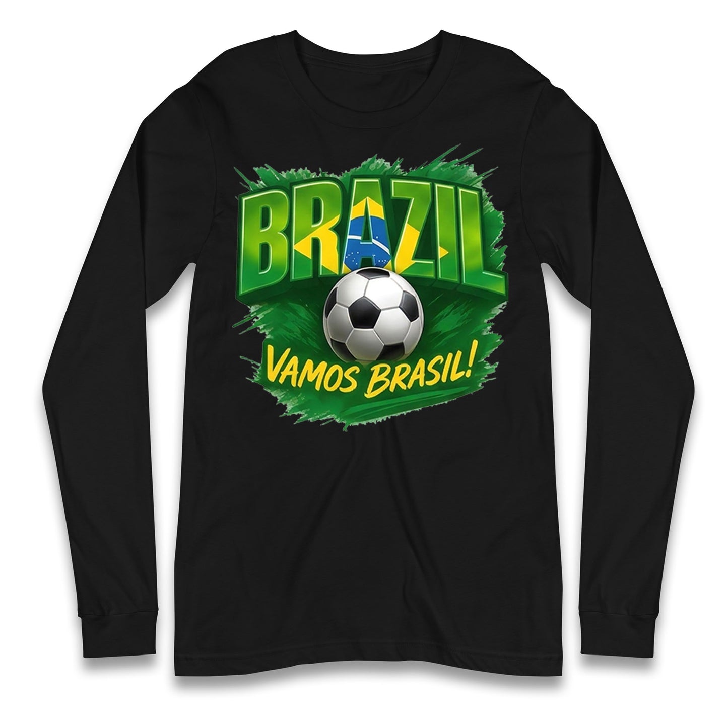 Brazil Retro Football Longsleeve T Shirt 