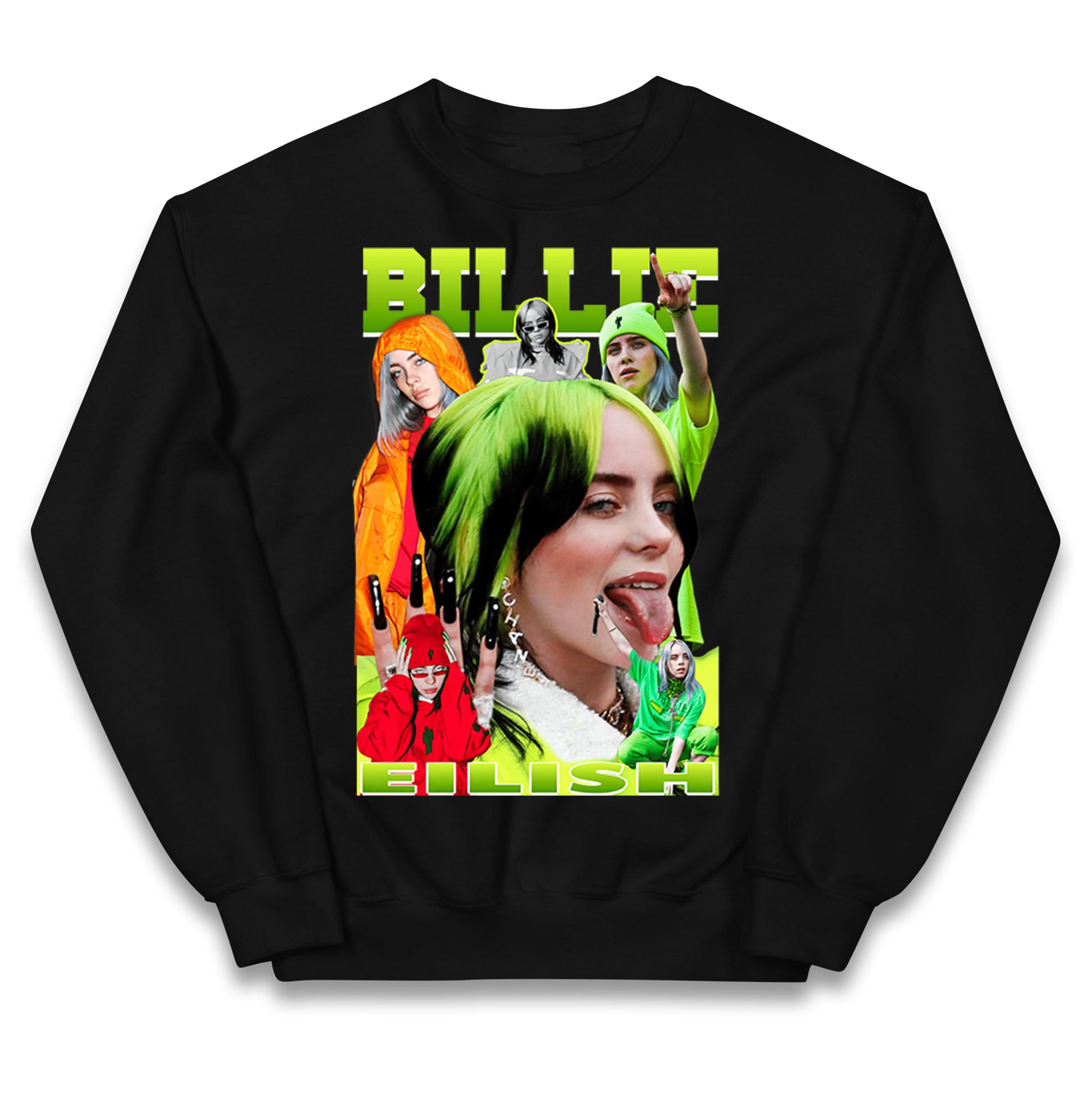 Billie Eilish Green Kids Jumper