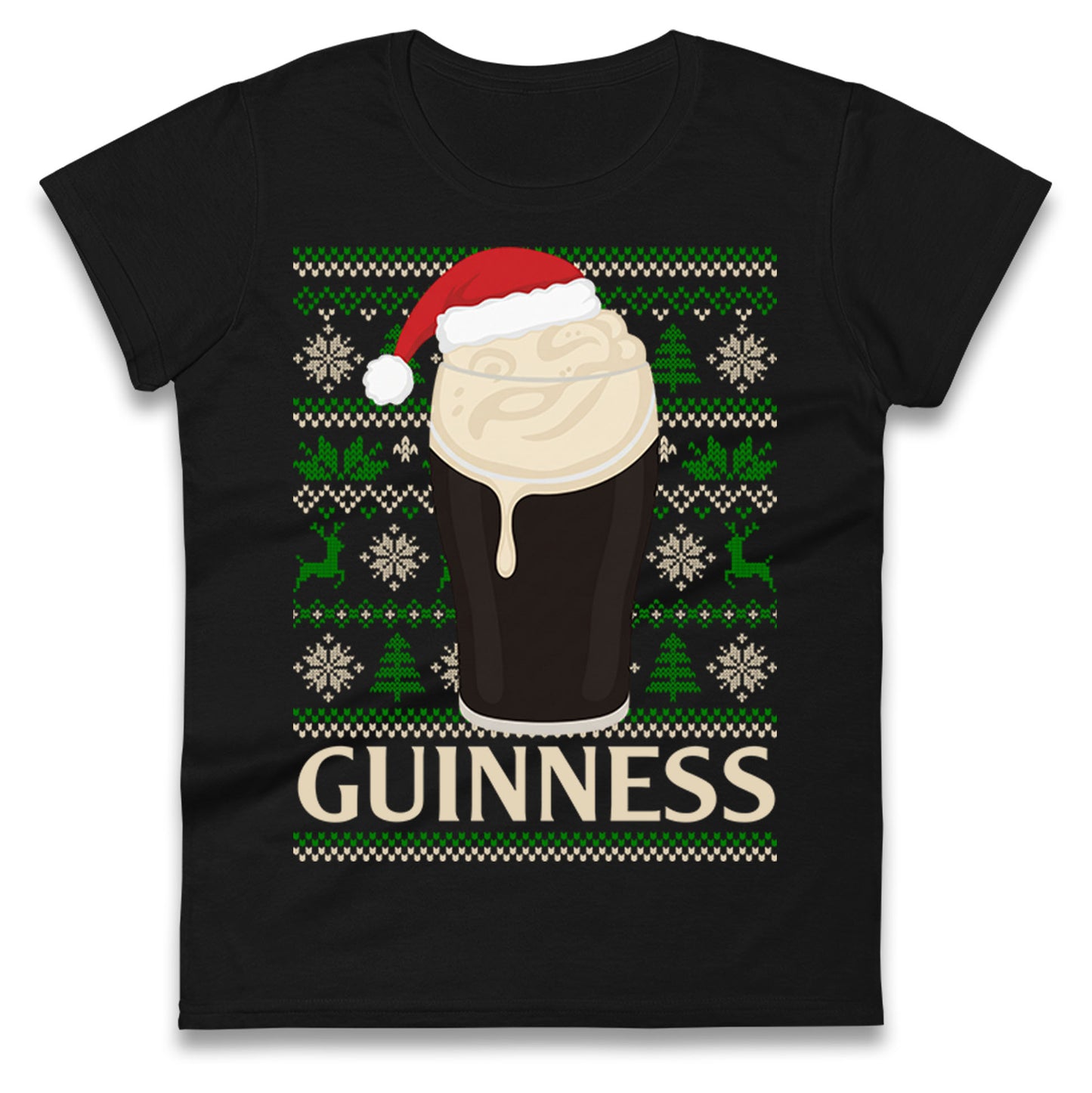 Guinness Christmas Ladies T Shirt