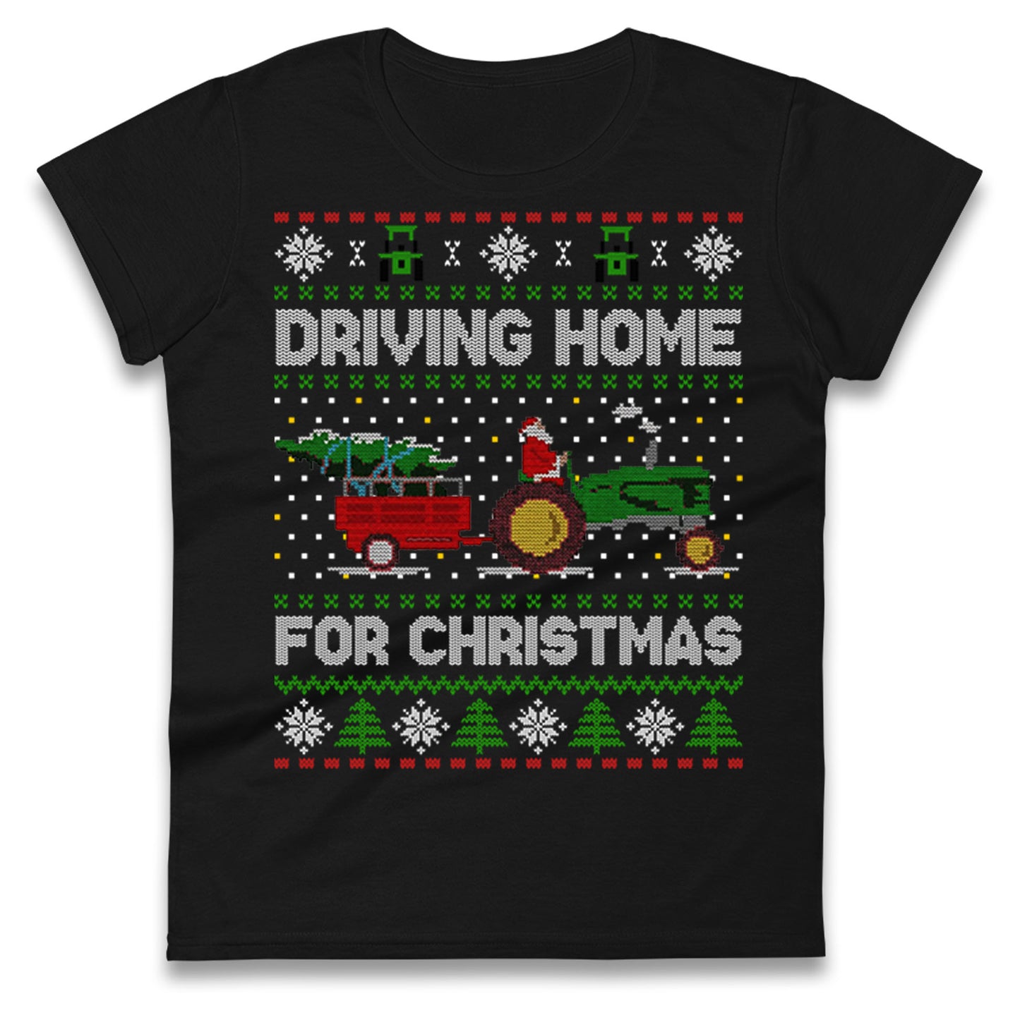 John Deere Christmas Ladies T Shirt 