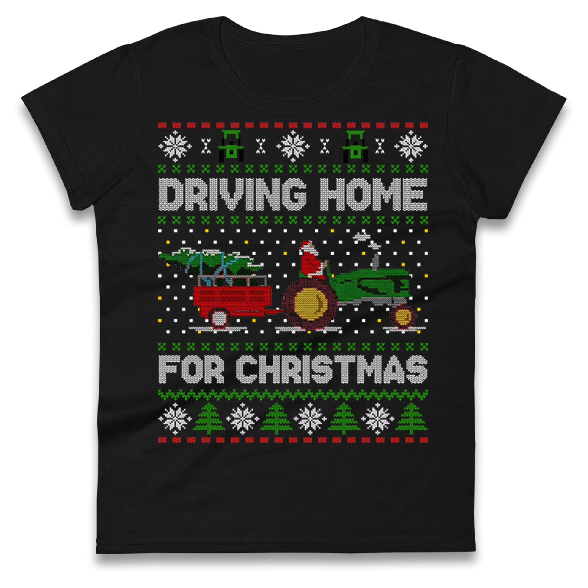 John Deere Christmas Ladies T Shirt 
