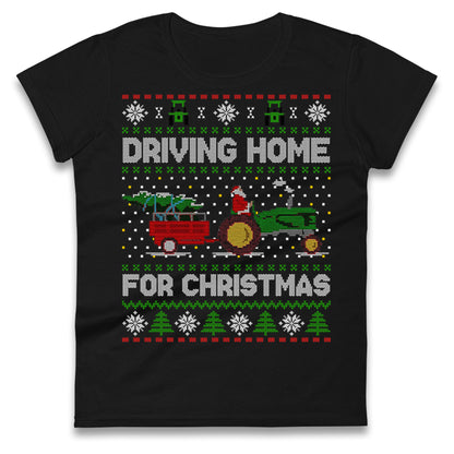 John Deere Christmas Ladies T Shirt 