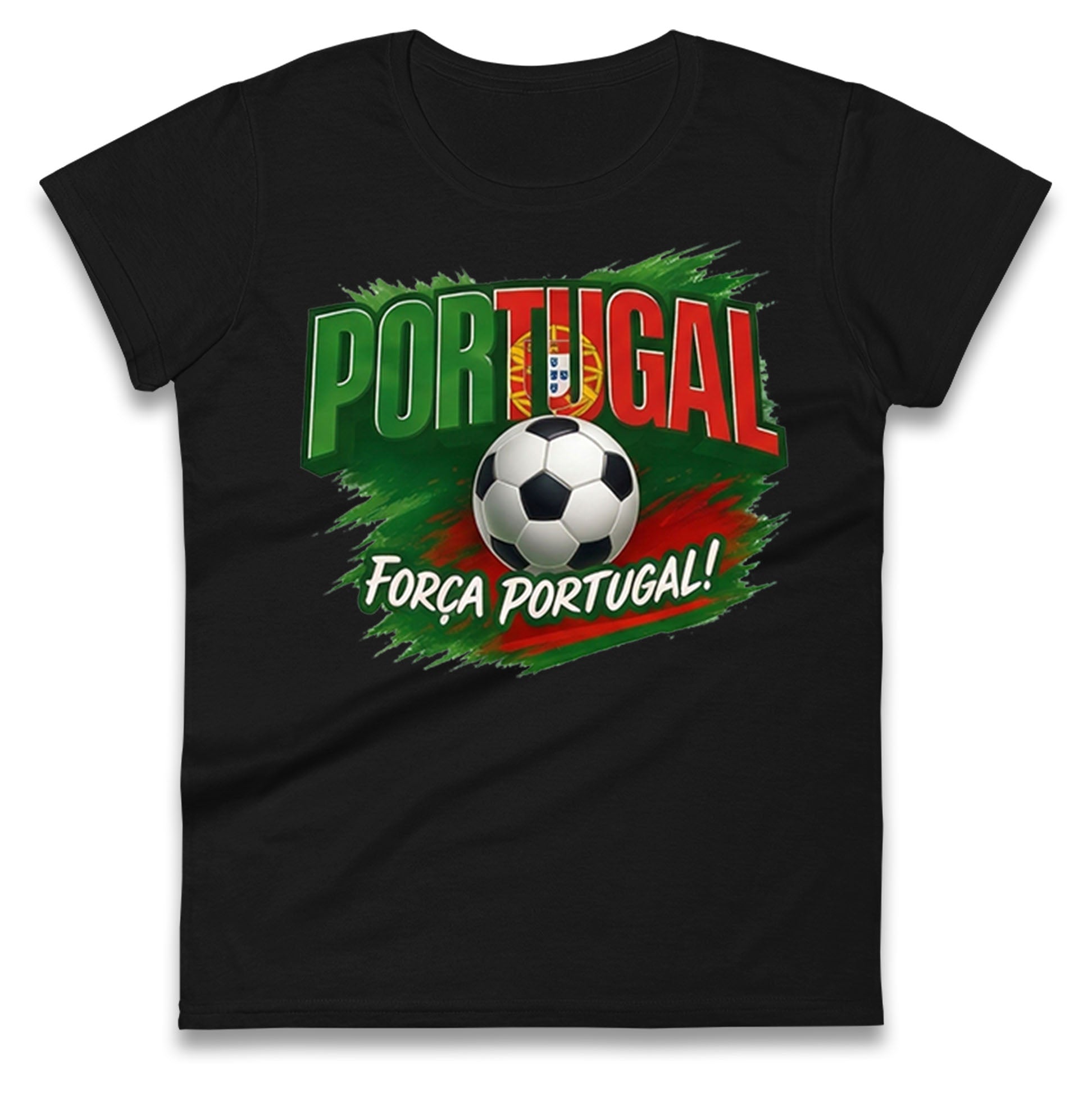 Portugal Retro World Cup Ladies T Shirt