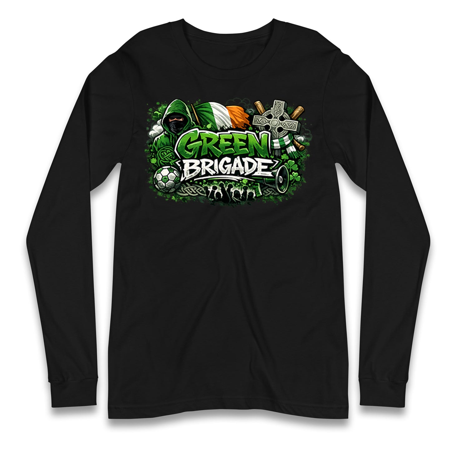 Celtic Green Brigade Football Longsleeve T Shirt 