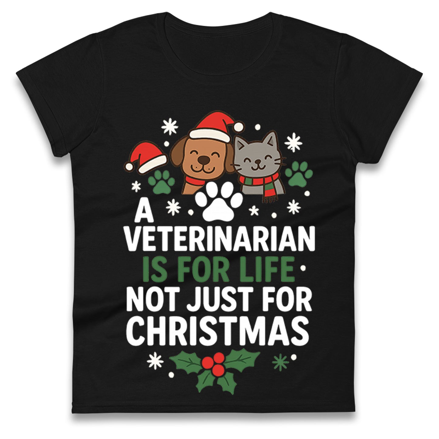 Veterinarian Christmas Ladies T Shirt