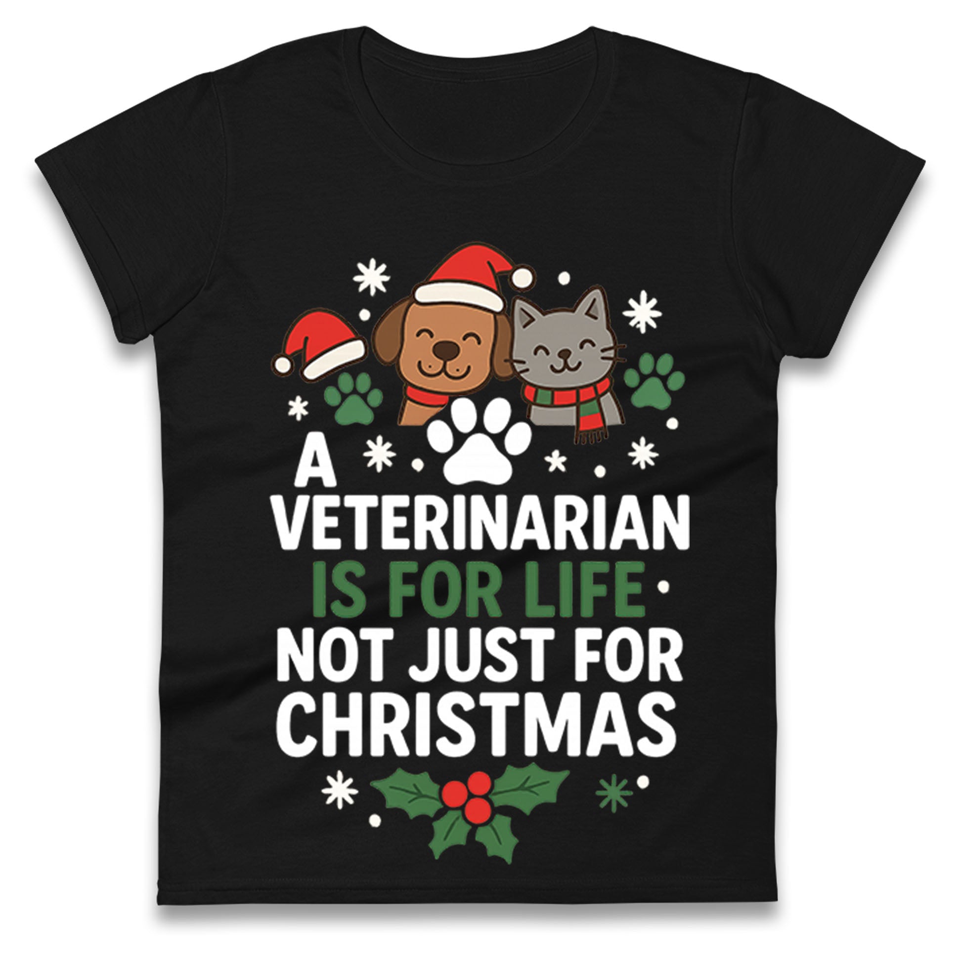 Veterinarian Christmas Ladies T Shirt