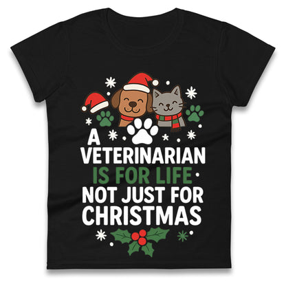 Veterinarian Christmas Ladies T Shirt