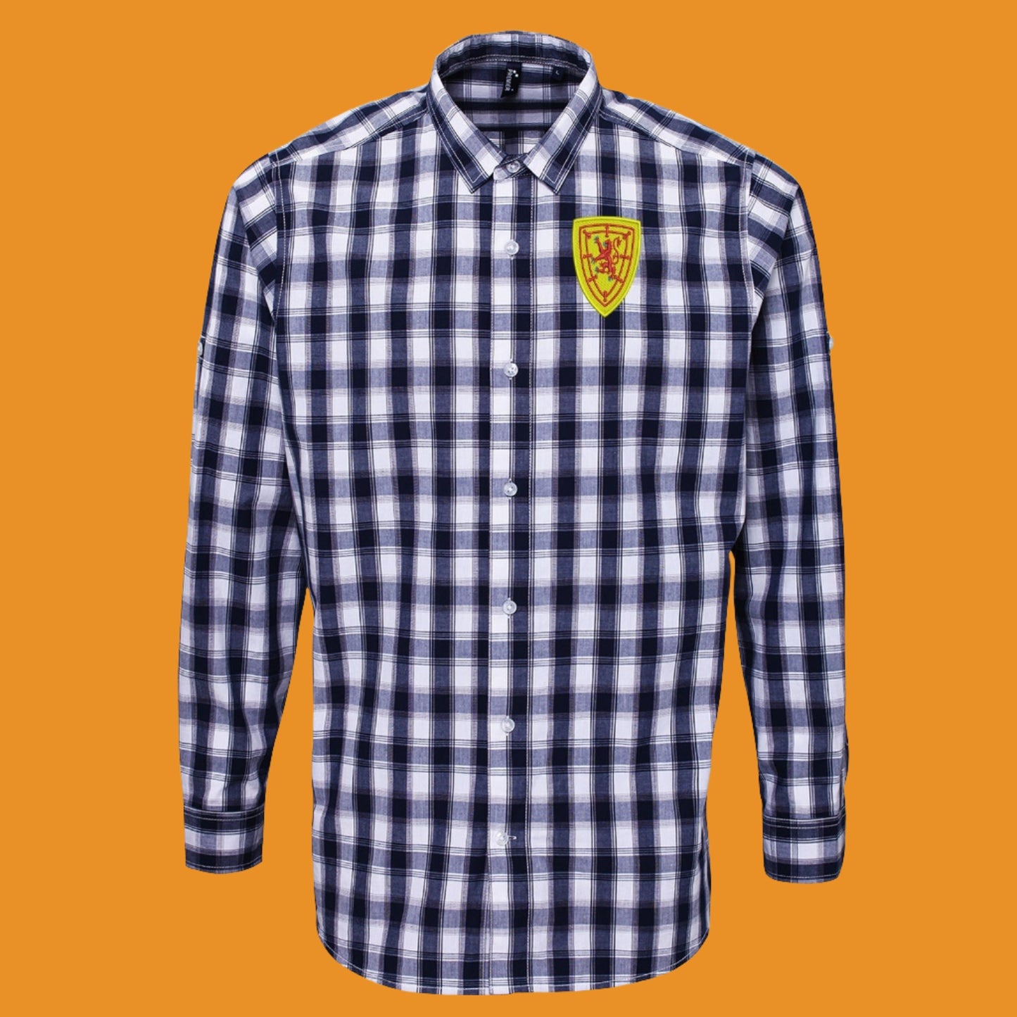Retro Scotland 1879 Embroidered Long Sleeve Mulligan Check Shirt