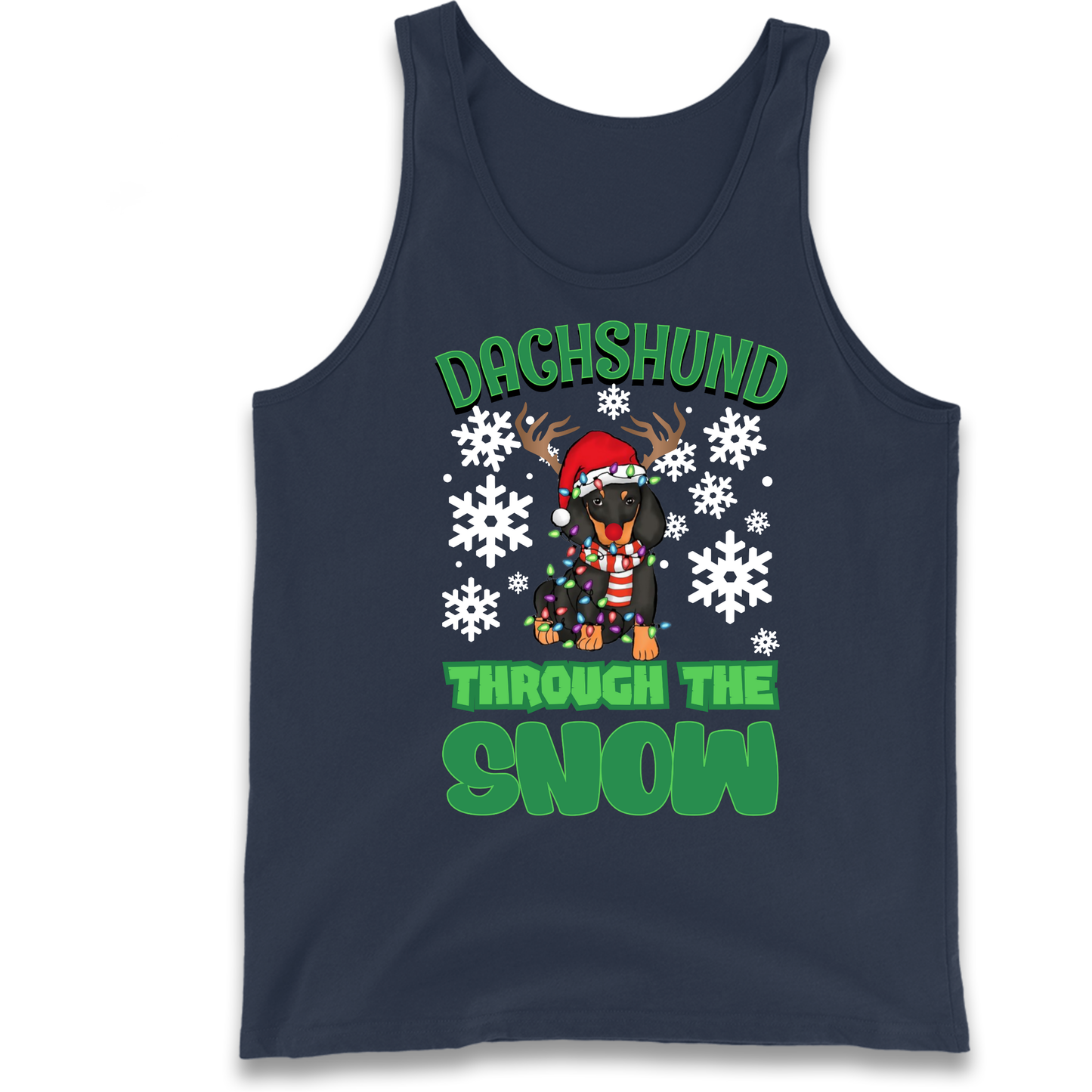 Dachshund Snow Christmas Tank-Top