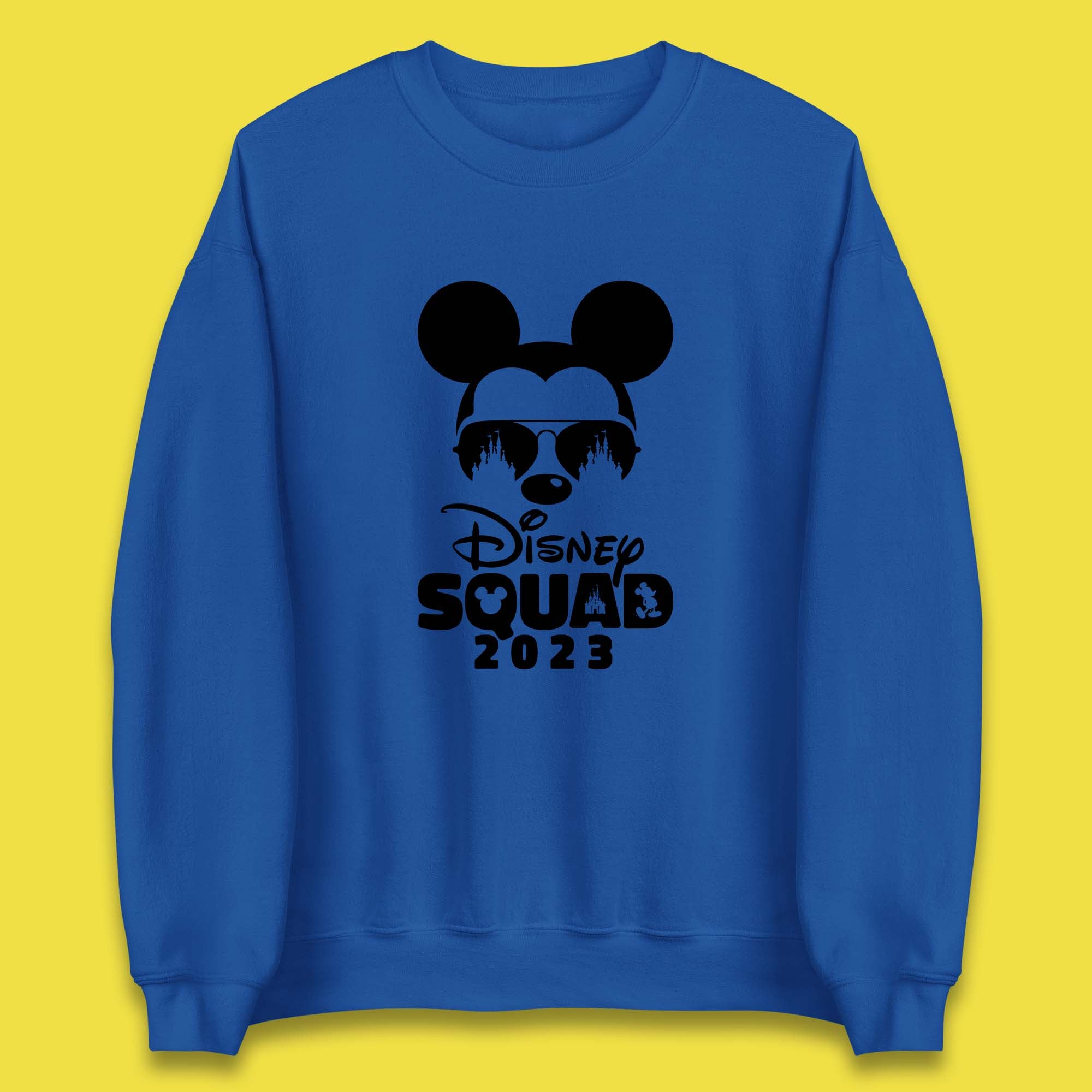 Disney Squad 2023 Mickey Mouse Minnie Mouse Disney Castle Cartoon Magic Kingdom Disneyland Trip Unisex Sweatshirt