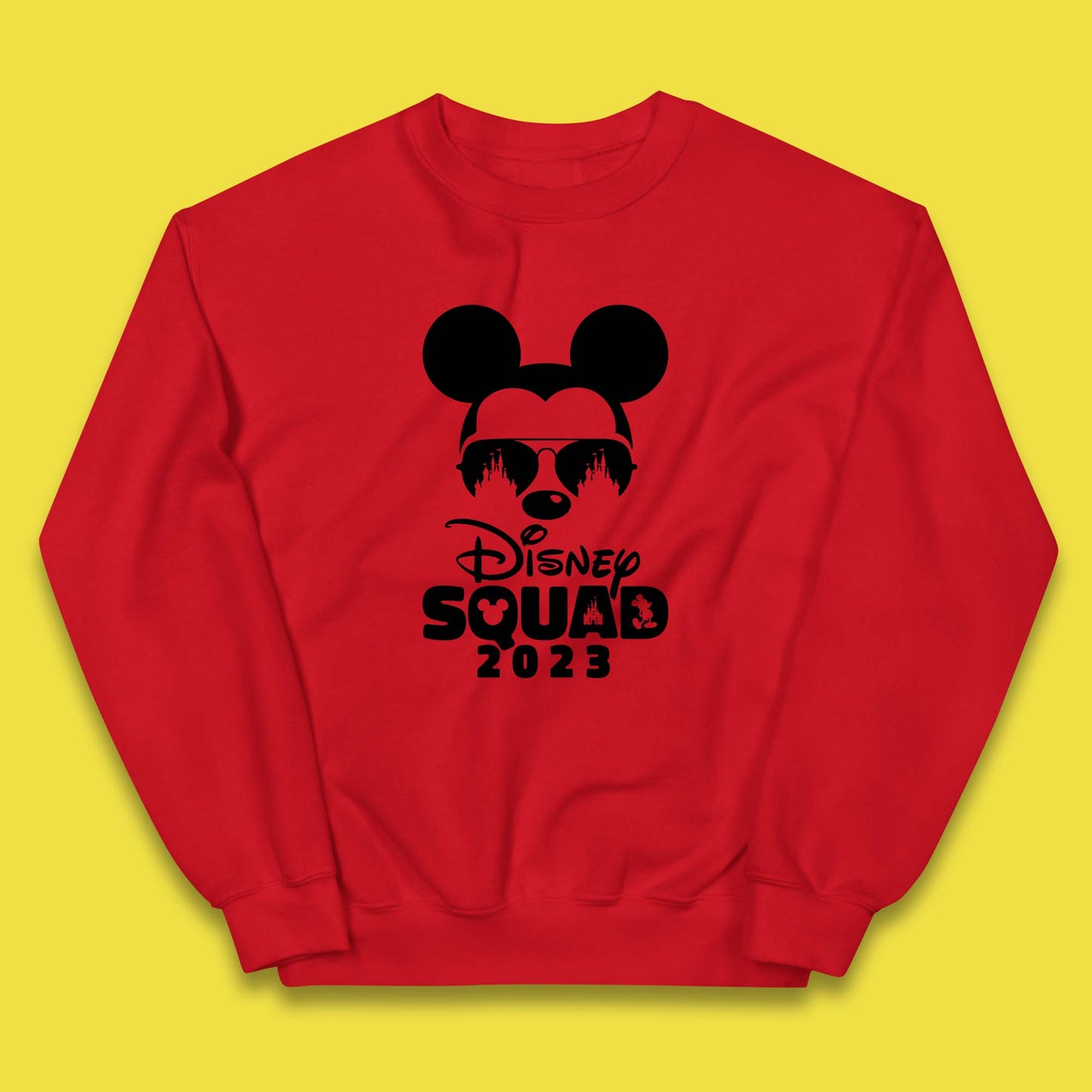 Disney Squad 2023 Mickey Mouse Minnie Mouse Disney Castle Cartoon Magic Kingdom Disneyland Trip Kids Jumper