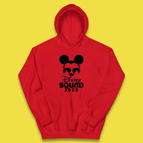 Disney Squad 2023 Mickey Mouse Minnie Mouse Disney Castle Cartoon Magic Kingdom Disneyland Trip Kids Hoodie
