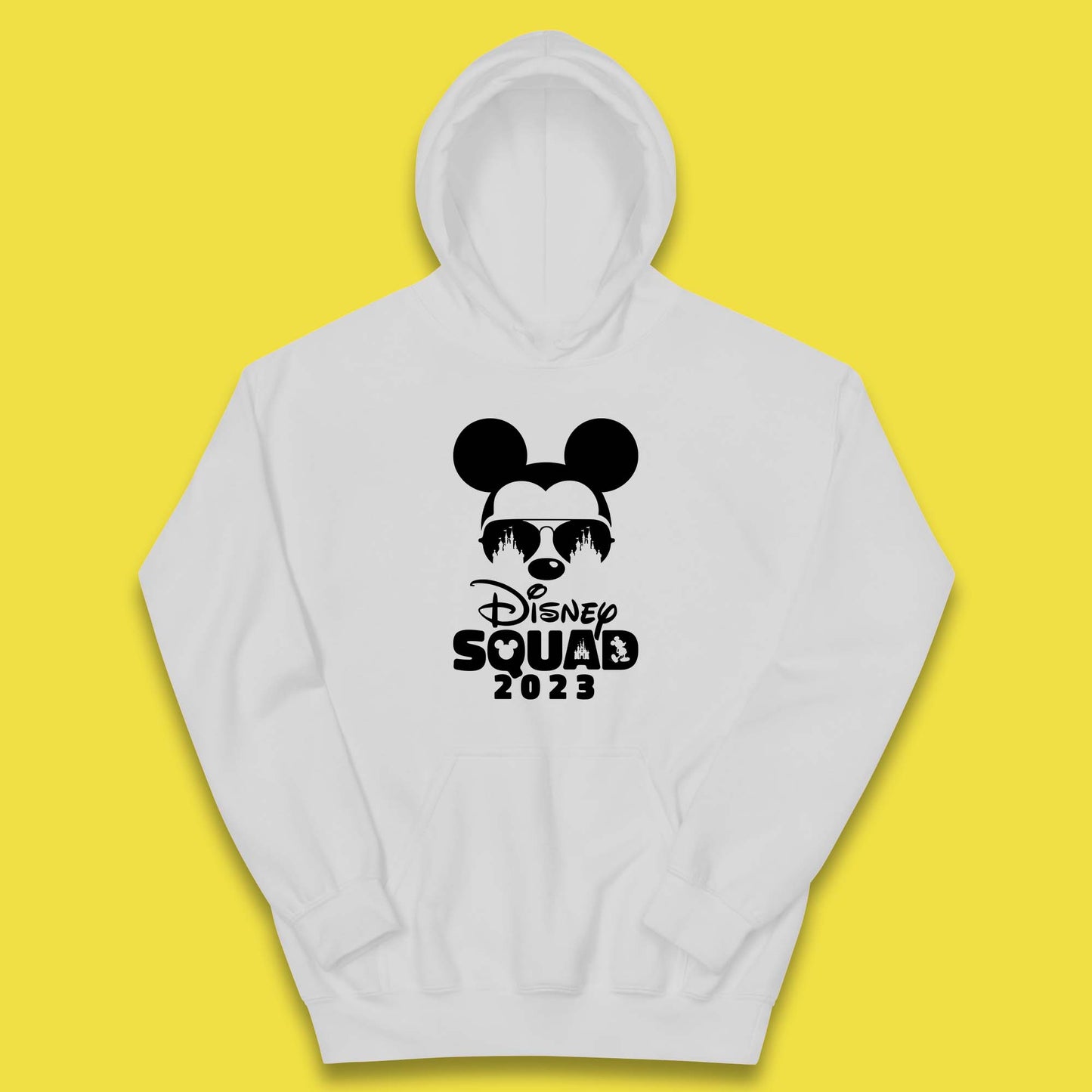 Disney Squad 2023 Mickey Mouse Minnie Mouse Disney Castle Cartoon Magic Kingdom Disneyland Trip Kids Hoodie