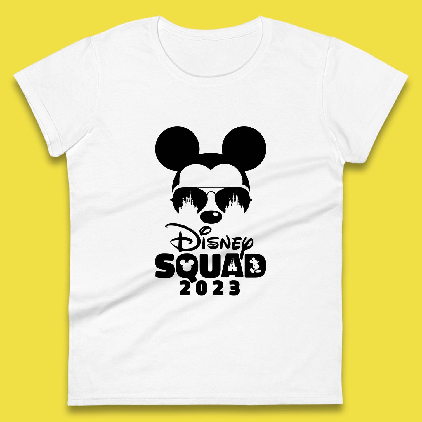 Disney Squad 2023 Mickey Mouse Minnie Mouse Disney Castle Cartoon Magic Kingdom Disneyland Trip Womens Tee Top