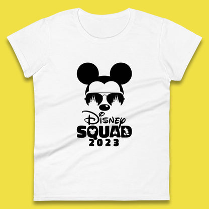 Disney Squad 2023 Mickey Mouse Minnie Mouse Disney Castle Cartoon Magic Kingdom Disneyland Trip Womens Tee Top