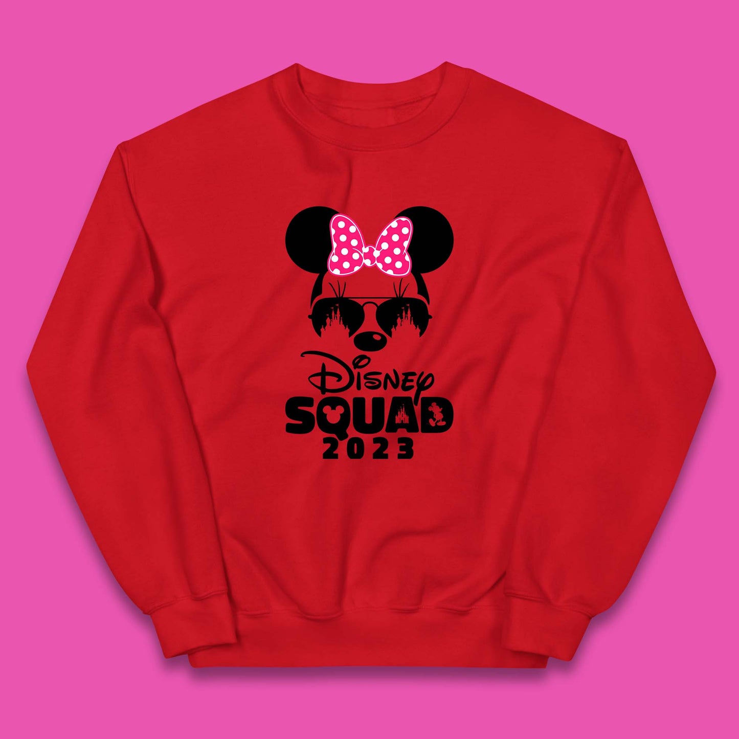 Disney Squad 2023 Mickey Mouse Minnie Mouse Disney Castle Cartoon Magic Kingdom Disneyland Trip Kids Jumper
