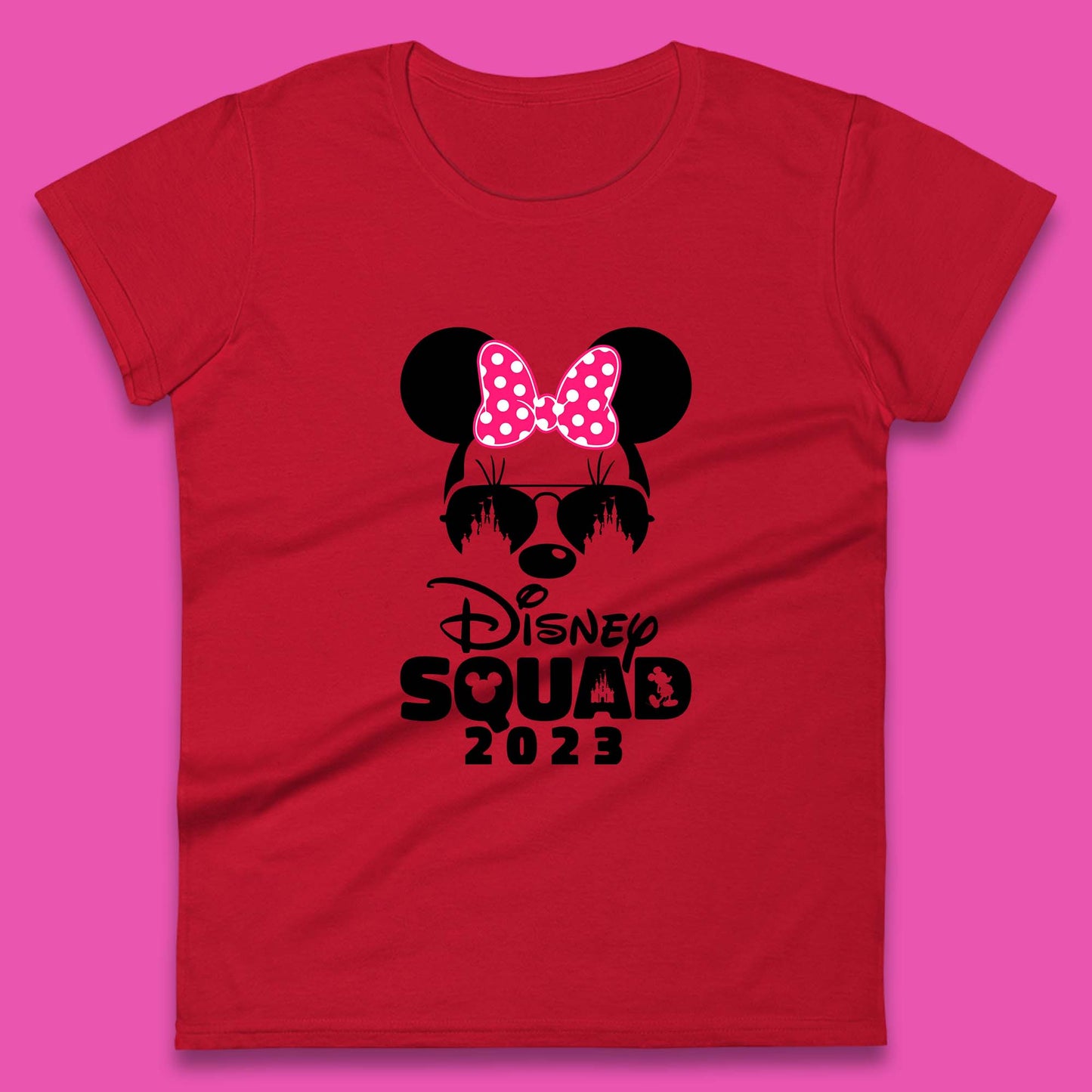 Disney Squad 2023 Mickey Mouse Minnie Mouse Disney Castle Cartoon Magic Kingdom Disneyland Trip Womens Tee Top