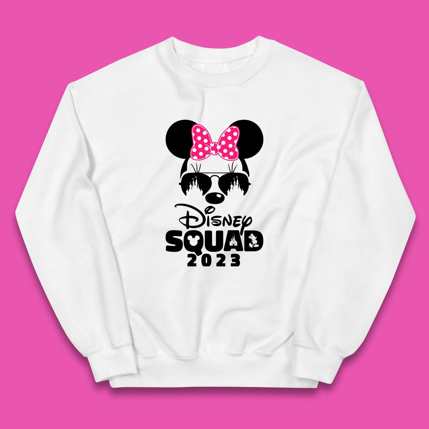 Disney Squad 2023 Mickey Mouse Minnie Mouse Disney Castle Cartoon Magic Kingdom Disneyland Trip Kids Jumper