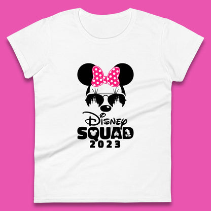 Disney Squad 2023 Mickey Mouse Minnie Mouse Disney Castle Cartoon Magic Kingdom Disneyland Trip Womens Tee Top