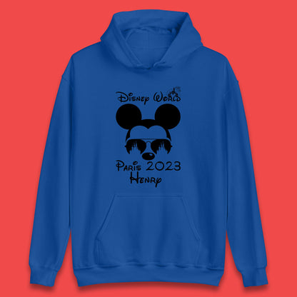 Personalised Disney World Paris 2023 Disney Castle Mickey Mouse Minnie Mouse Cartoon Magical Kingdom Disneyland Trip Unisex Hoodie