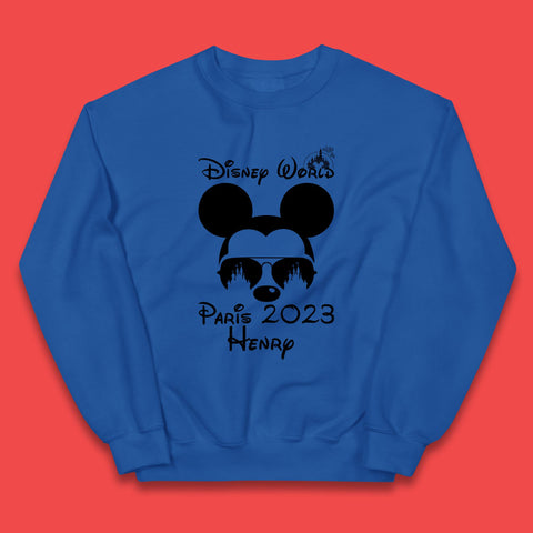 Personalised Disney World Paris 2023 Disney Castle Mickey Mouse Minnie Mouse Cartoon Magical Kingdom Disneyland Trip Kids Jumper
