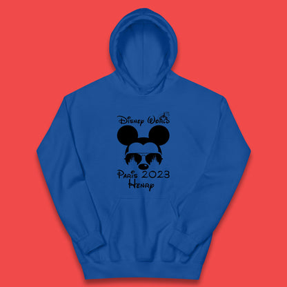 Personalised Disney World Paris 2023 Disney Castle Mickey Mouse Minnie Mouse Cartoon Magical Kingdom Disneyland Trip Kids Hoodie