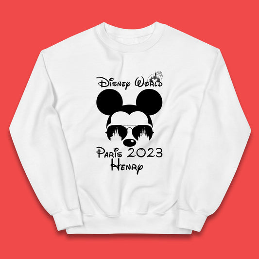Personalised Disney World Paris 2023 Disney Castle Mickey Mouse Minnie Mouse Cartoon Magical Kingdom Disneyland Trip Kids Jumper