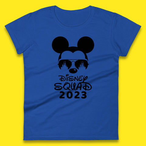 Disney Squad 2023 Mickey Mouse Minnie Mouse Cartoon Magic Kingdom Disney Castle Disneyland Trip Womens Tee Top