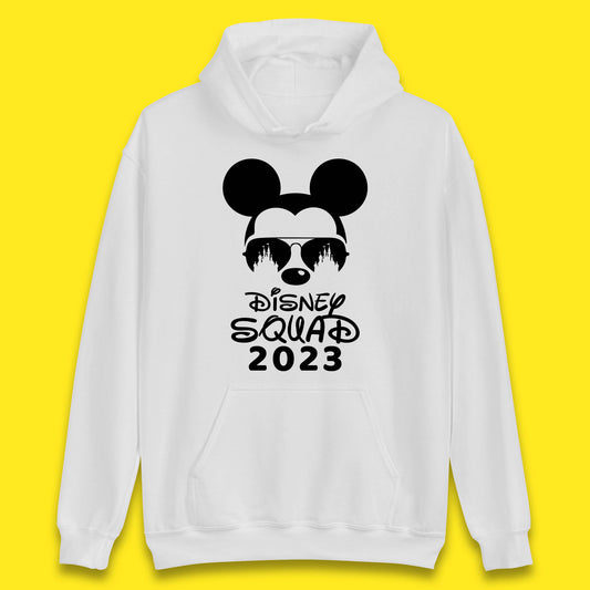 Disney Squad 2023 Mickey Mouse Minnie Mouse Cartoon Magic Kingdom Disney Castle Disneyland Trip Unisex Hoodie