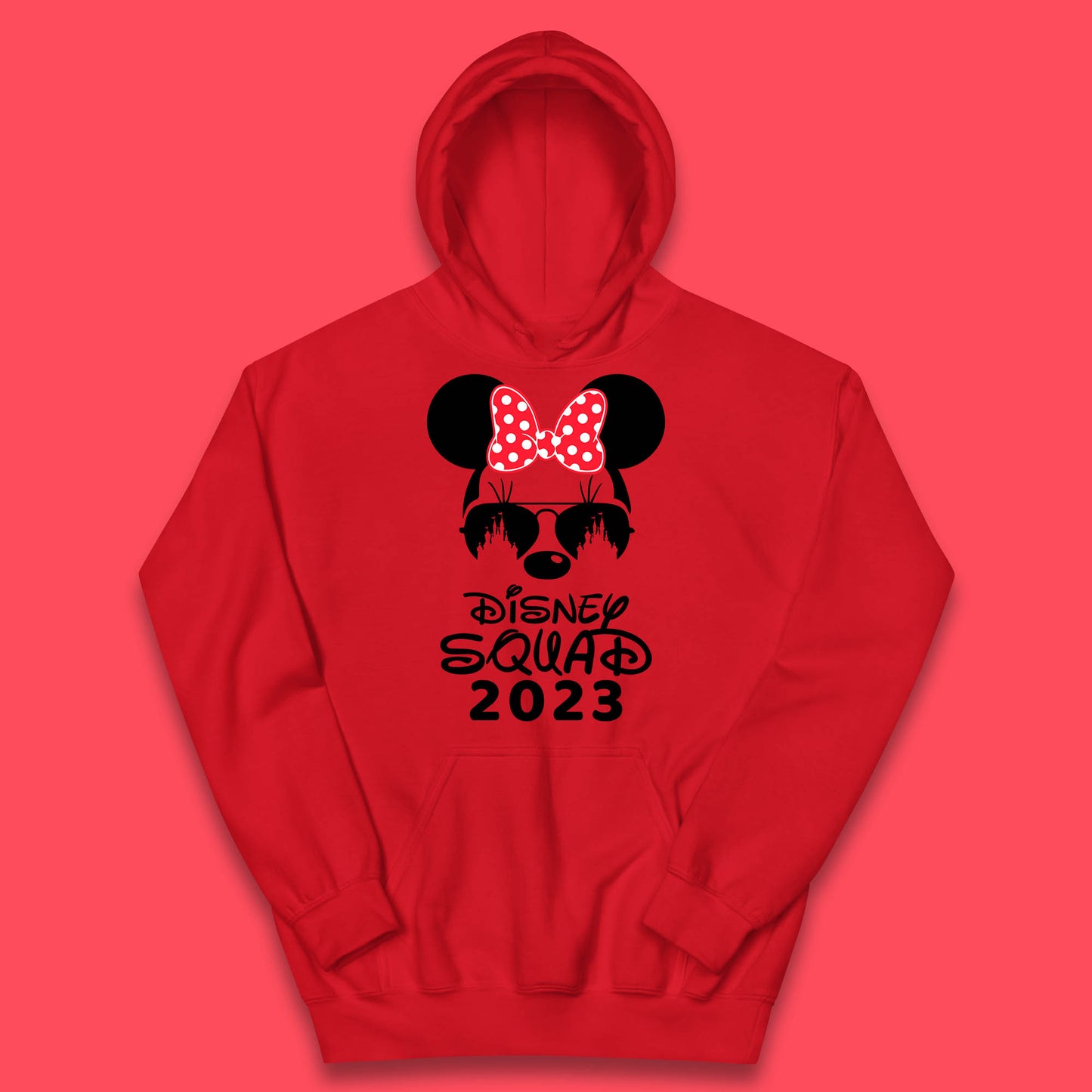 Disney Squad 2023 Mickey Mouse Minnie Mouse Cartoon Magic Kingdom Disney Castle Disneyland Trip Kids Hoodie