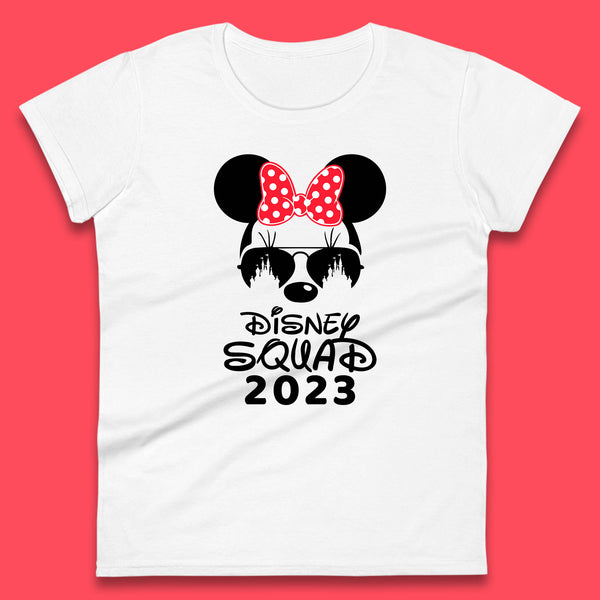 Disney Squad 2023 Mickey Mouse Minnie Mouse Cartoon Magic Kingdom Disney Castle Disneyland Trip Womens Tee Top