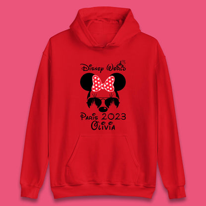 Personalised Disney World Paris 2023 Disney Castle Mickey Mouse Minnie Mouse Cartoon Magical Kingdom Disneyland Trip Unisex Hoodie