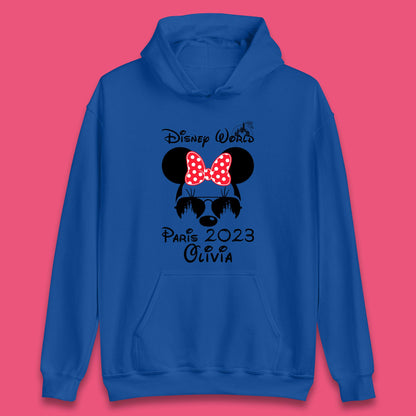 Personalised Disney World Paris 2023 Disney Castle Mickey Mouse Minnie Mouse Cartoon Magical Kingdom Disneyland Trip Unisex Hoodie