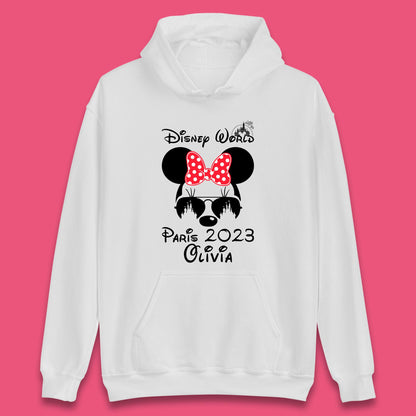 Personalised Disney World Paris 2023 Disney Castle Mickey Mouse Minnie Mouse Cartoon Magical Kingdom Disneyland Trip Unisex Hoodie