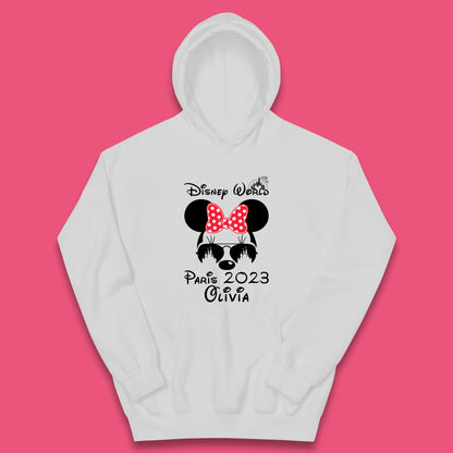 Personalised Disney World Paris 2023 Disney Castle Mickey Mouse Minnie Mouse Cartoon Magical Kingdom Disneyland Trip Kids Hoodie
