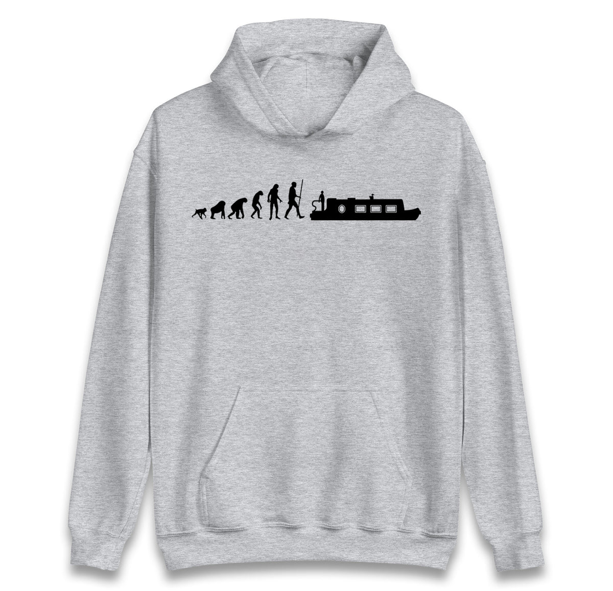 Human Evolution Canal boat hoodie