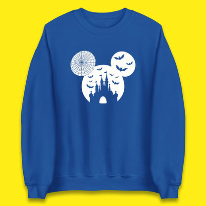 Disney Halloween Mickey Mouse Minnie Mouse Disney Castle Halloween Flying Bats Unisex Sweatshirt