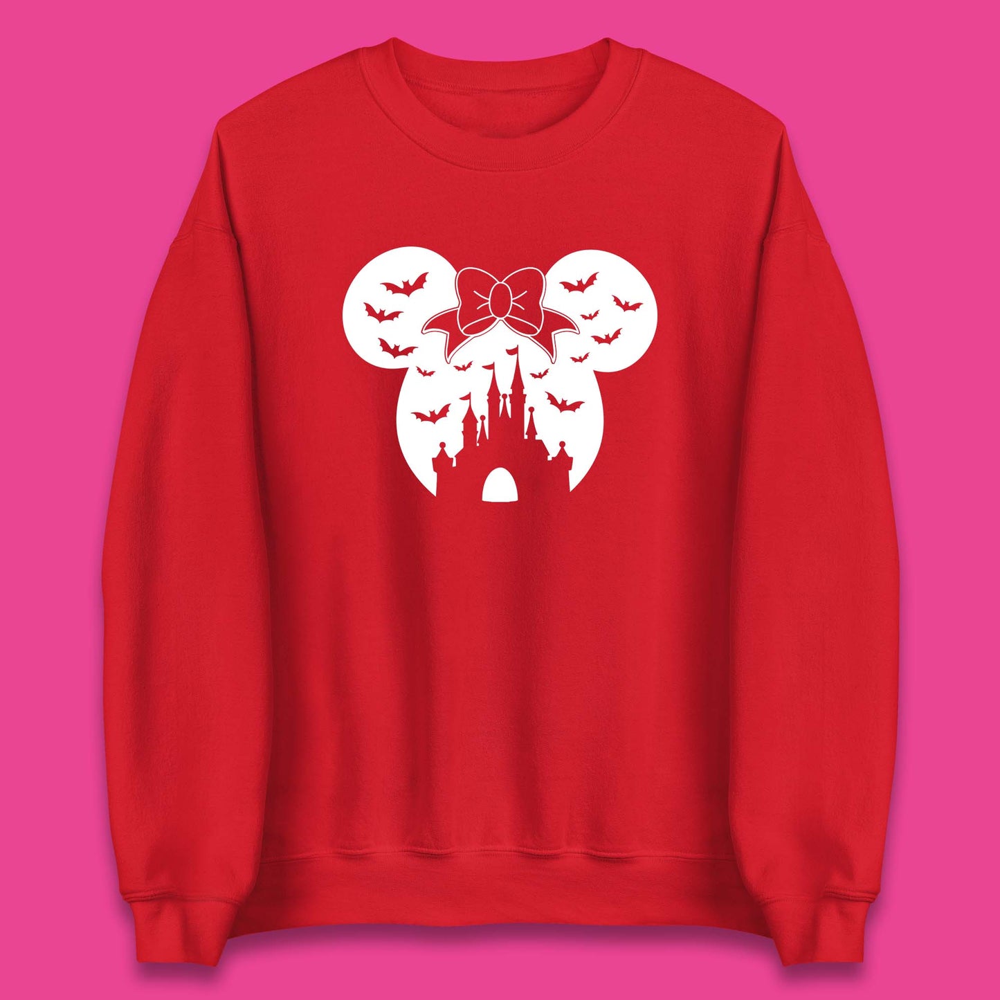 Disney Halloween Mickey Mouse Minnie Mouse Disney Castle Halloween Flying Bats Unisex Sweatshirt