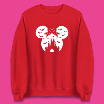 Disney Halloween Mickey Mouse Minnie Mouse Disney Castle Halloween Flying Bats Unisex Sweatshirt