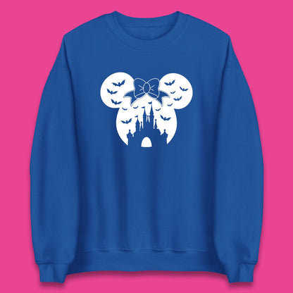 Disney Halloween Mickey Mouse Minnie Mouse Disney Castle Halloween Flying Bats Unisex Sweatshirt