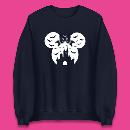 Disney Halloween Mickey Mouse Minnie Mouse Disney Castle Halloween Flying Bats Unisex Sweatshirt