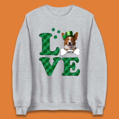 Personalised Love St. Patrick's Dog Unisex Sweatshirt