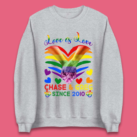 Personalised Lgbt Love Is Love Unisex Sweatshirt