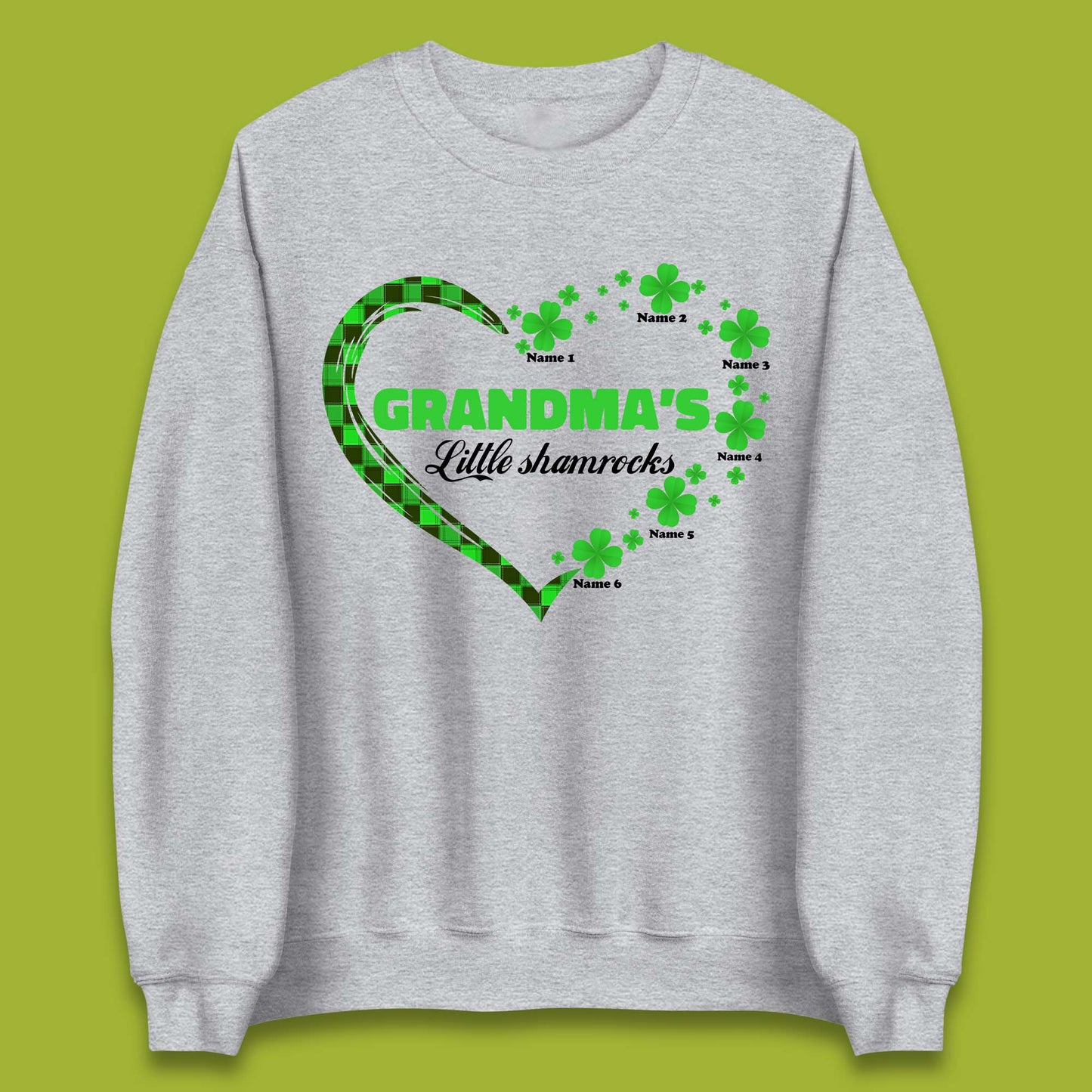Personalised Grandma's Little Shamrocks Unisex Sweatshirt