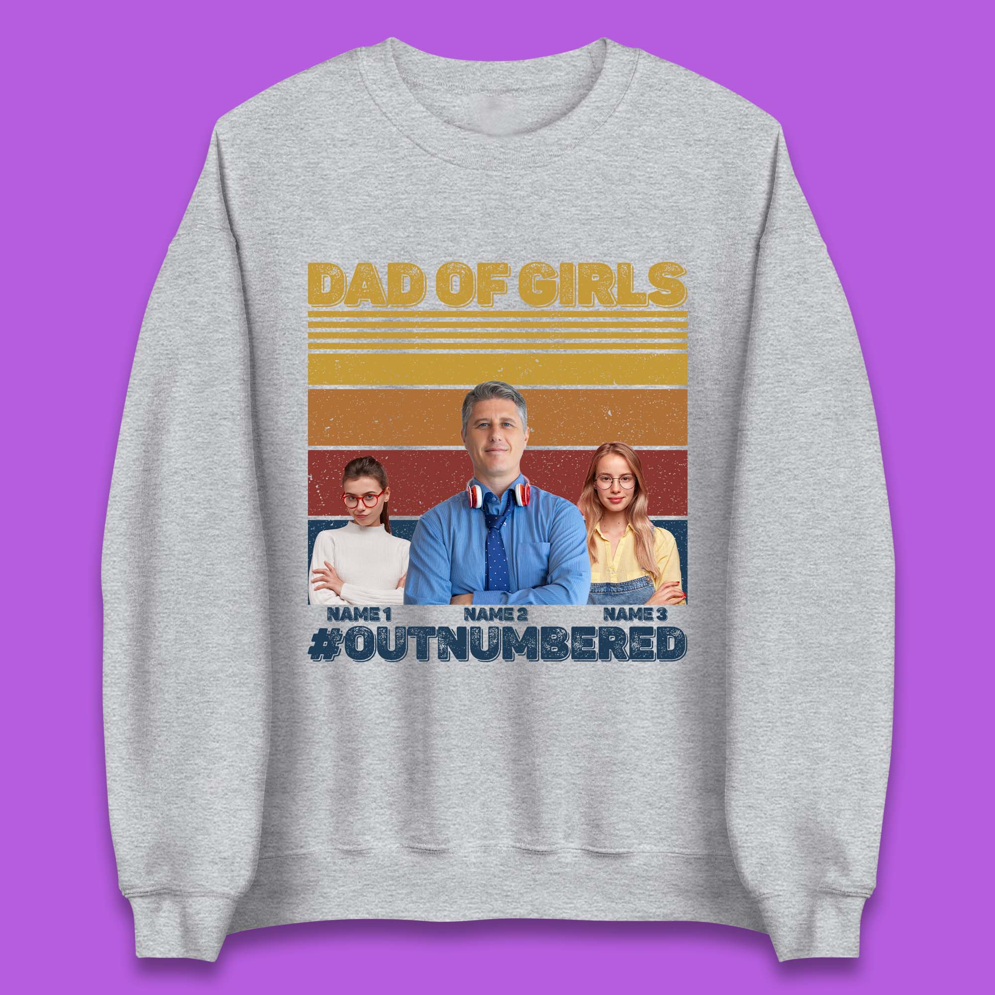 Personalised Dad Of Girls Unisex Sweatshirt